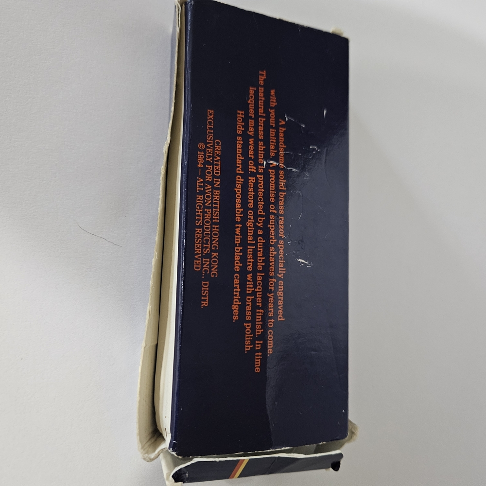 Vintage Avon Personalized Solid Brass Shaving Raz… - image 5